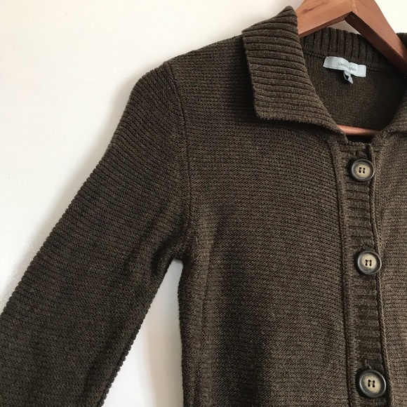 Veronika Maine Sml Olive Green Collared Cardi Knit - Picture 2 of 13